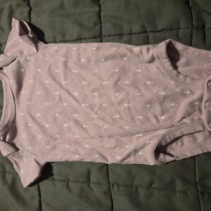 Pink Baby Onesie with White Floral Pattern